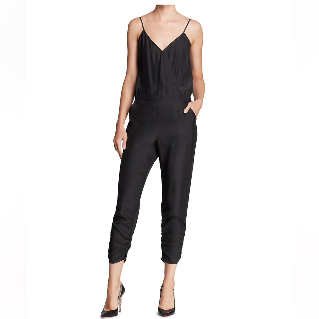 Nwot Parker Liv Black Silk Sleeveless Jumpsuit